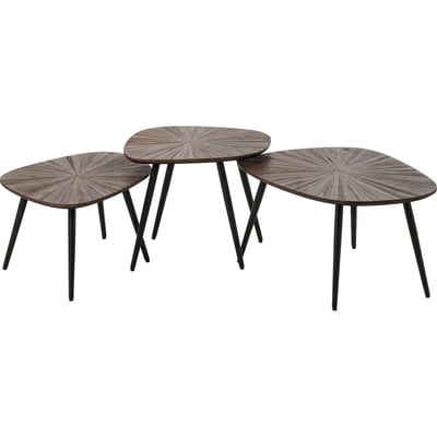 Set de 3 tables basses en bois recyclé RECOLLECTION