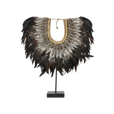 Collier en plumes et coquillages NOW'S HOME