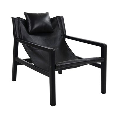 Fauteuil en cuir et bois- SIESTA POMAX