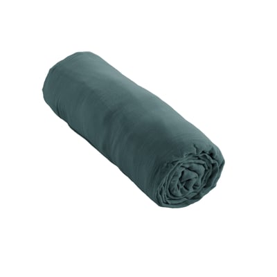 Drap housse gaze de coton 140 x 190 cm Gaia camel EDEN