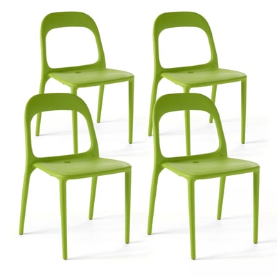 Lot de 4 chaises de jardin en plastique, PARIS OVIALA