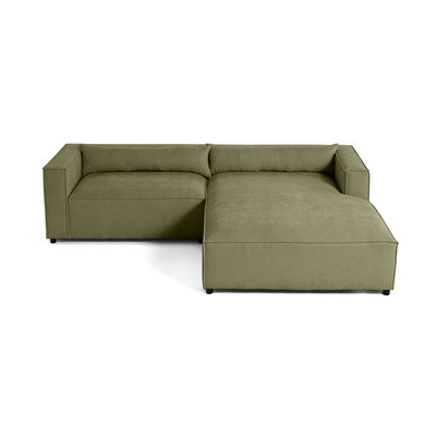 Canapé d'Angle droit en Tissu velours relief 4 places - ELA LISA DESIGN