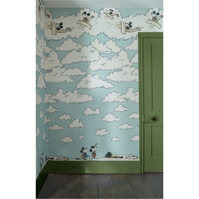 Mickey In The Clouds Sea Salt Mural Wallpaper SANDERSON X DISNEY