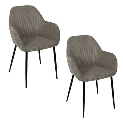 Lot de 2 fauteuils en tissu côtelé DRAMMEN THE HOME DECO FACTORY