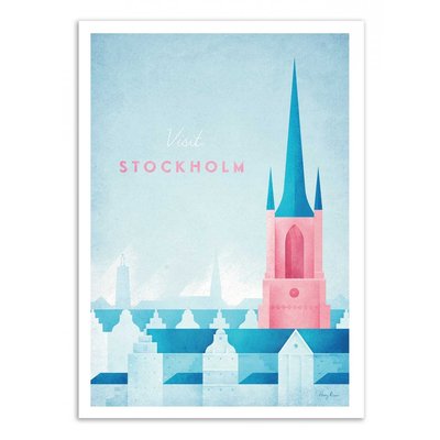 Affiche d’art 50 x 70 cm - Visit Stockholm - Henry Rivers WALL EDITIONS