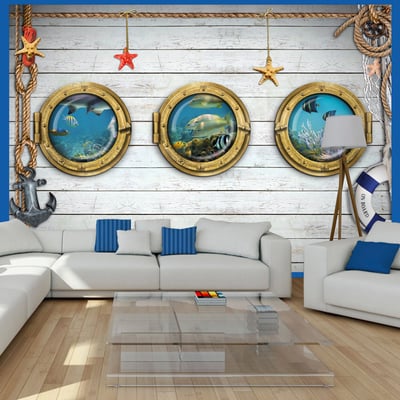 Papier peint intissé panoramique Animaux Tree portholes EDEN