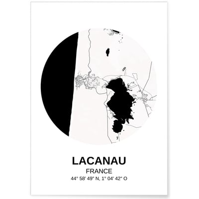 Affiche Carte Lacanau L'AFFICHERIE