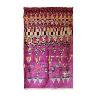 Tapis berbere en laine contemporain violet AFK LIVING