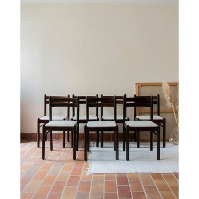 Lot de 7 chaises en velours côtelé Alma N°968 - Bon état DEBONGOUT