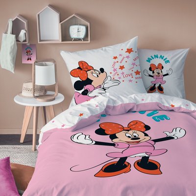 Parure de lit imprimée 100% coton, HAPPY MINNIE MOUSE