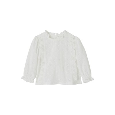 Blouse en broderie anglaise Bébé à volants VERTBAUDET