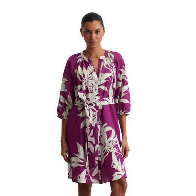 Robe courte imprimée relaxed en mélange de coton organique et de viscose MARC O'POLO