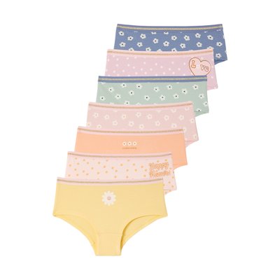 Lot de 7 shorties fleurs en coton bio VERTBAUDET