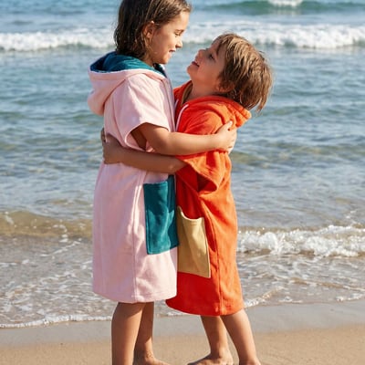 Poncho de plage ou de bain enfant en velours BEACH SENSEI MAISON