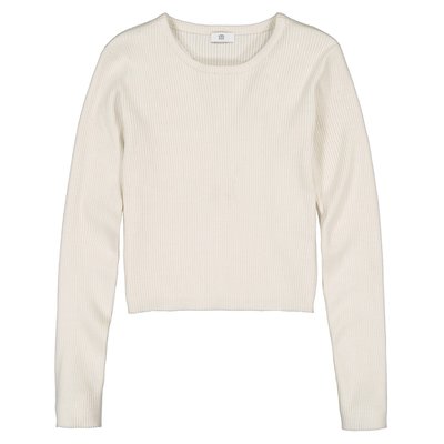 Pull slim col rond, maille côtelée LA REDOUTE COLLECTIONS