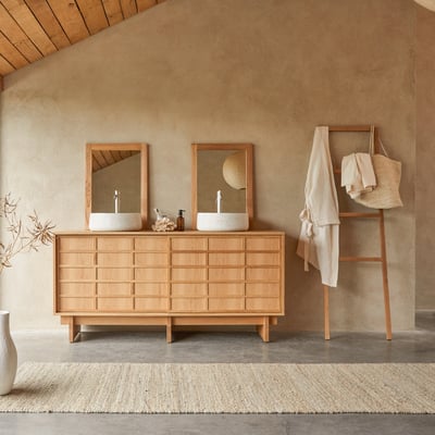 Meuble Salle De Bain en Chêne massif, MIU TIKAMOON