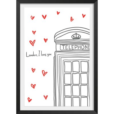 Affiche london i love you telephone boxes HEXOA