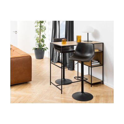 Tabourets de bar simili piétement tulipe métal noir (lot de 2) - JACK HELLIN, DEPUIS 1862