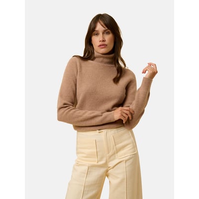 Pull Col Roulé Camel Chiné Billy JUST CASHMERE