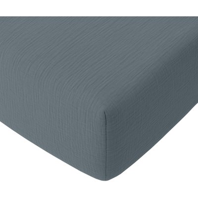 Drap housse gaze de coton lavé bonnet 30 cm uni, Pur BATON ROUGE