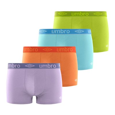 Lot de 4 Boxers en coton Uni UMBRO