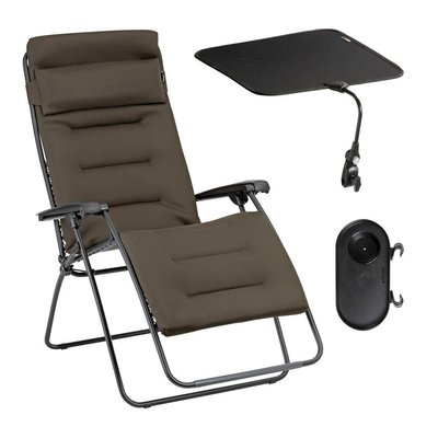 Ensemble Fauteuil Relax matelassé XL avec Ombrelle et Porte-Gobelet - RSX CLIP XL LAFUMA MOBILIER