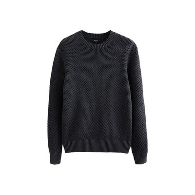 Pull standard côtelé ras du cou délavé NEXT