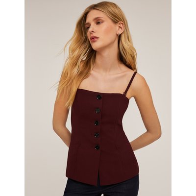 Top bustier en tissu de viscose mélangée de couleur unie MOTIVI