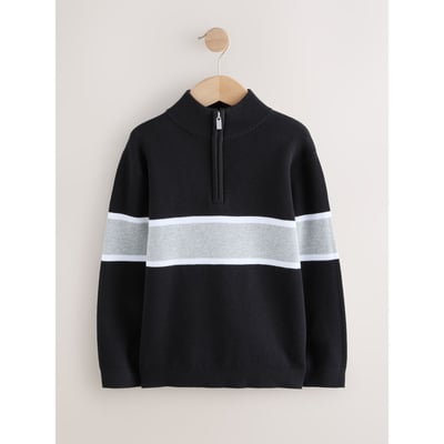 Pull en maille color block à col zippé NEXT