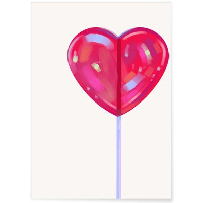 Affiche Sucette Coeur rouge L'AFFICHERIE