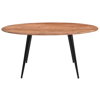 Table à manger ovale en bois massif et métal noir L160 cm OBALI MILIBOO