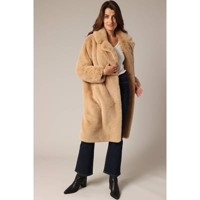 Manteau long imitation fourrure à col large DRESSY DEELUXE