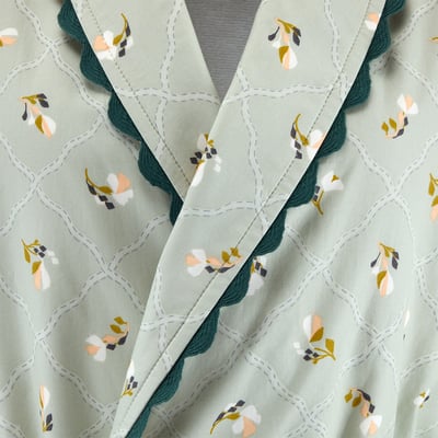 Peignoir long en percale de coton,BERGAMOTE DESFORGES