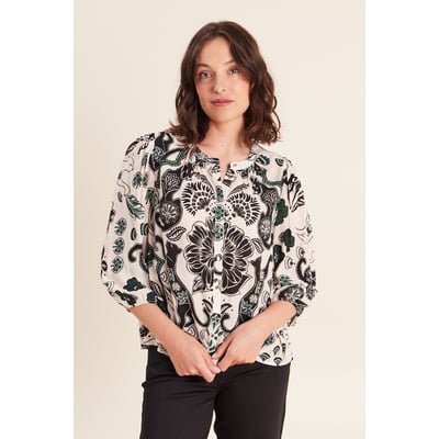 Chemise droite manches 3/4 col rond BREAL