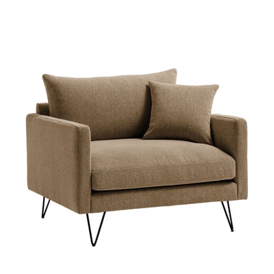 Fauteuil XL en tissu pieds épingles noirs- VILLABON DRAWER