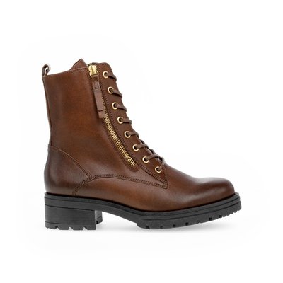 Bottine à lacets en cuir lisse à talon décroché GABOR