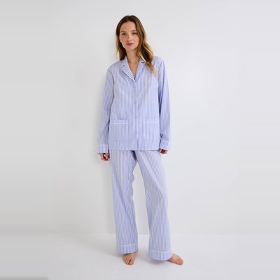 Pyjama long à rayures en coton BIO MONOPRIX