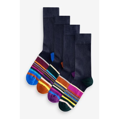 Chaussettes rayées, 4 paires NEXT