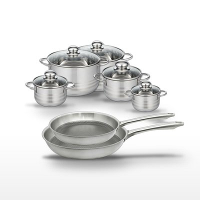Batterie de cuisine 2 poêles 24/28cm + 5 faitouts RELIEF PASSION ELO