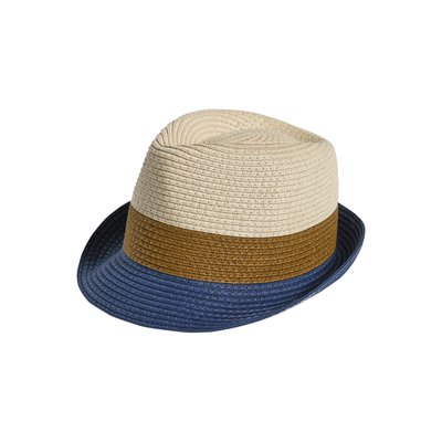 Chapeau esprit panama tricolore aspect paille VERTBAUDET