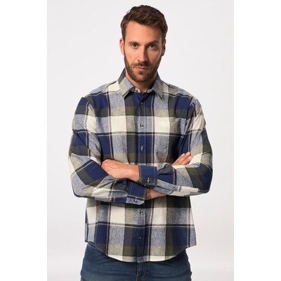 Chemise à carreaux en lin mélangé. Manches JP1880