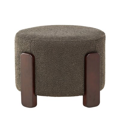 Pouf rond en tissu bouclette ø52,5cm- COFFEY VENTURE HOME