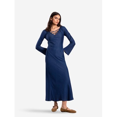 Robe midi avec décolleté en V et dentelles THE-ARE