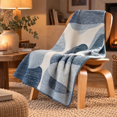 Plaid coton mélangé AQUA GARNIER THIEBAUT