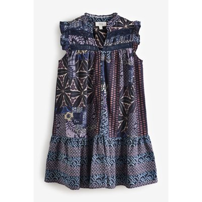 Mini robe à empiècement en dentelle et volant NEXT
