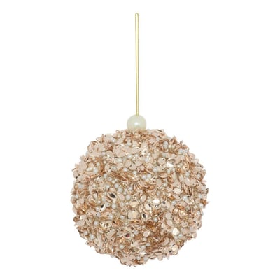 Boule de Noël séquins et perles dorés D. 100 mm FEERIC LIGHTS & CHRISTMAS
