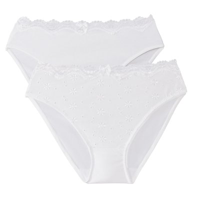 Lot de 2 slips en coton brodé Galya LA REDOUTE COLLECTIONS