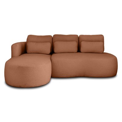 Canapé d'Angle Convertible en Tissu bouclette 4 places - MAHINA LISA DESIGN