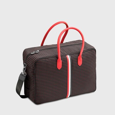 E2R Bagage cabine femme tissu et cuir noir et bleu élégant Peter OH MY BAG