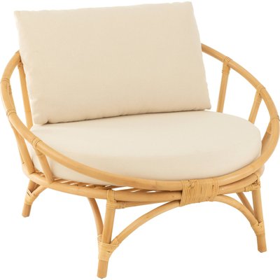 Chaise rotin naturel avec coussin  élégant et confortable RECOLLECTION